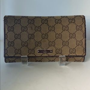 Authentic Gucci Guccissima Canva Trifold wallet
